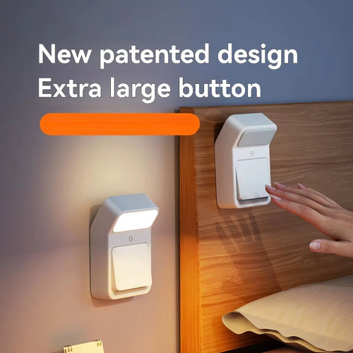 Aleaf rechargeable wall lamp detached from magnetic base, used as handheld light