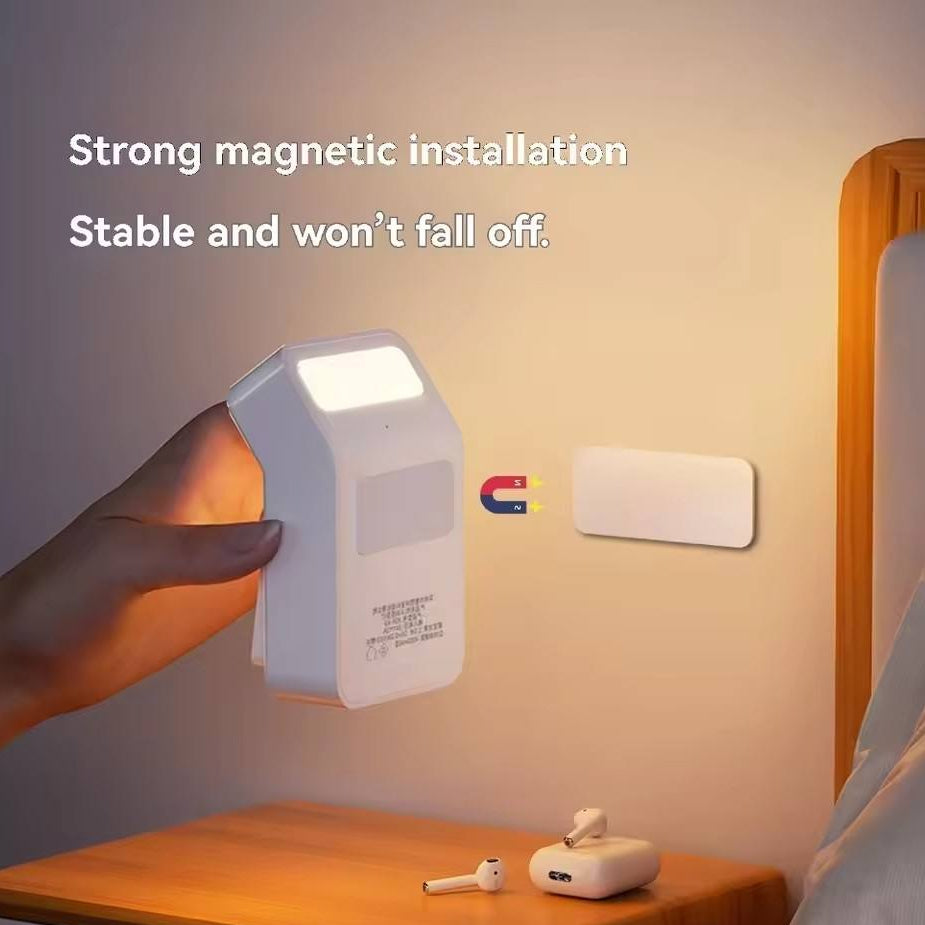 Aleaf wall lamp with USB-C charging cable and magnetic base in the box