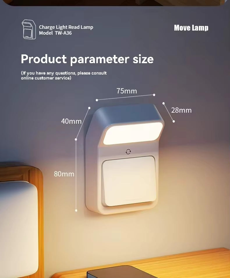Aleaf magnetic wall lamp mounted on wall, warm light on