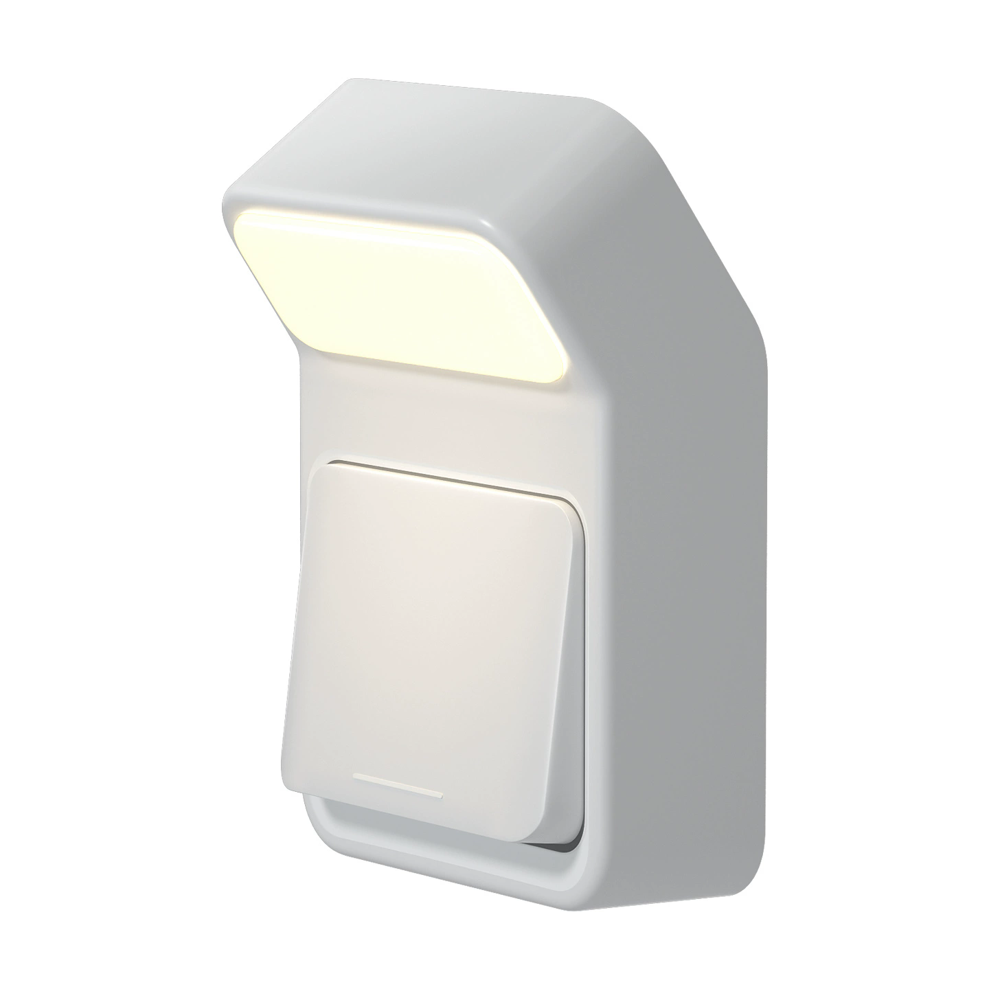 Aleaf magnetic wall lamp, white, warm light on, front view